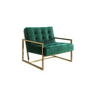 LOUNGESESSEL Duban Grün Samtstoff - Smaragdgrün/Goldfarben, Holz/Textil (84/81/89cm) - S-Style Möbel