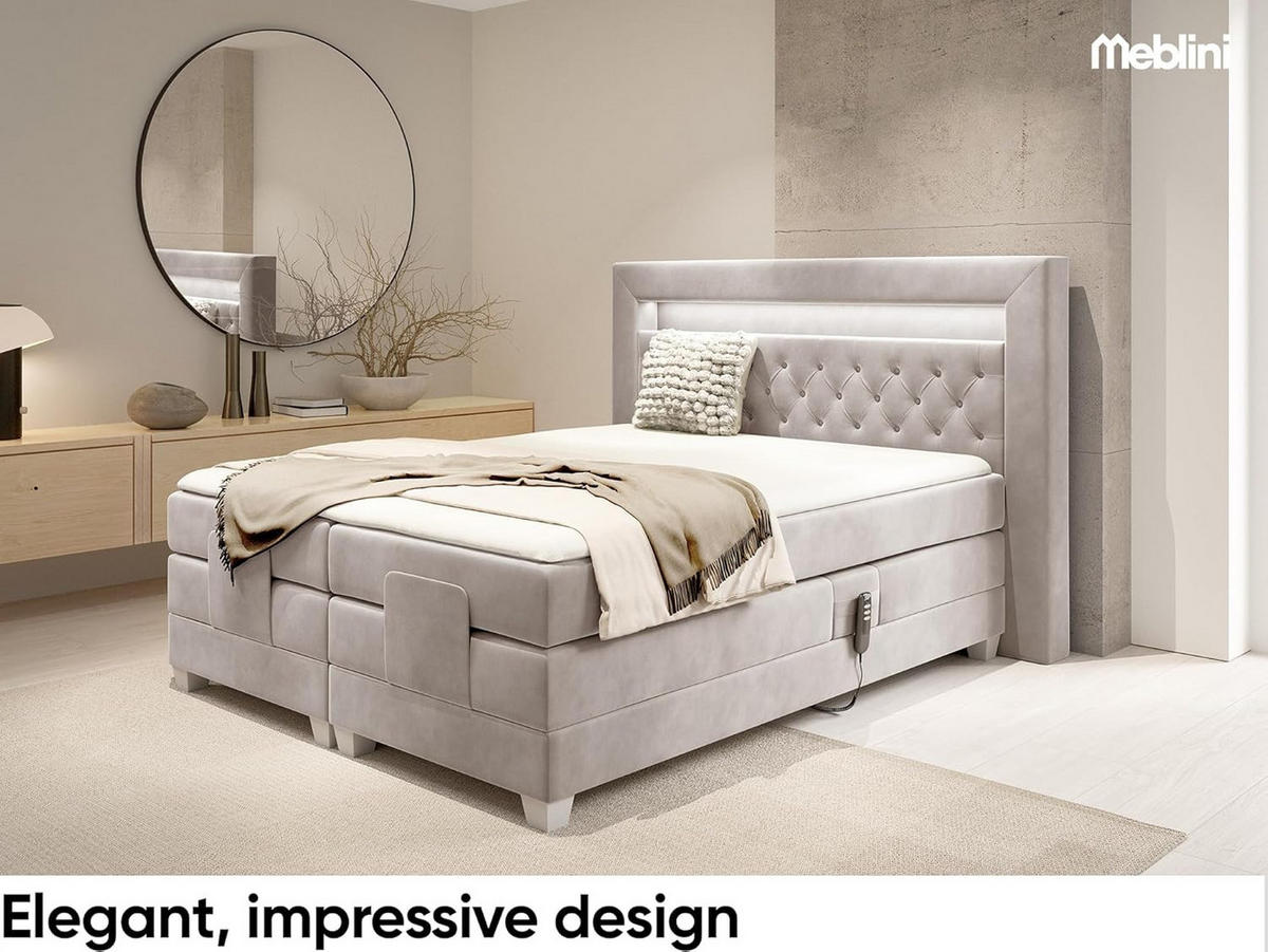 BOXSPRINGBETT SANTORE - Beige, Holzwerkstoff (120/200cm) - Meblini