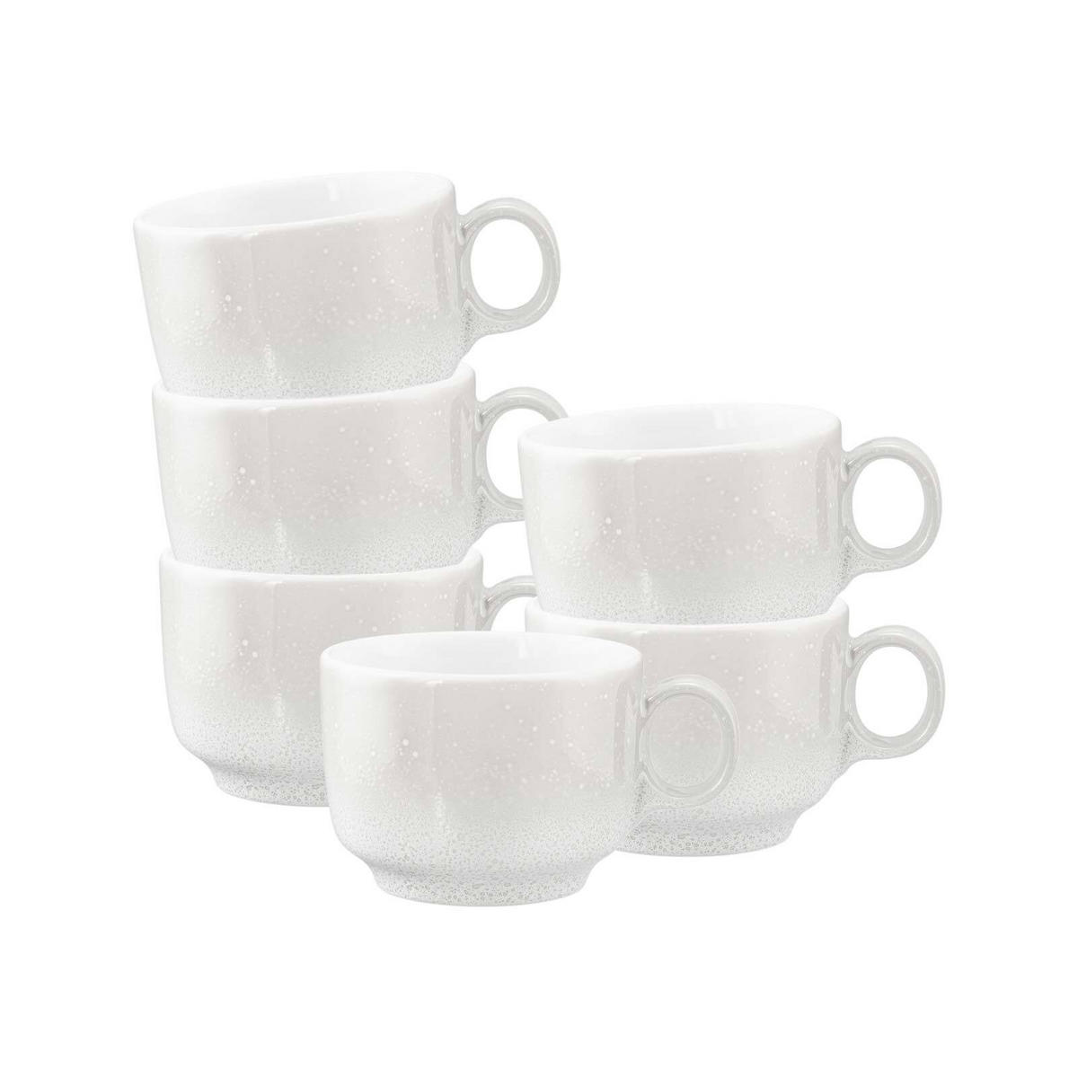 KAFFEETASSEN Sento Home Aura white 210 ml 6er Set - Weiß, Keramik (0.21L) - Seltmann Weiden