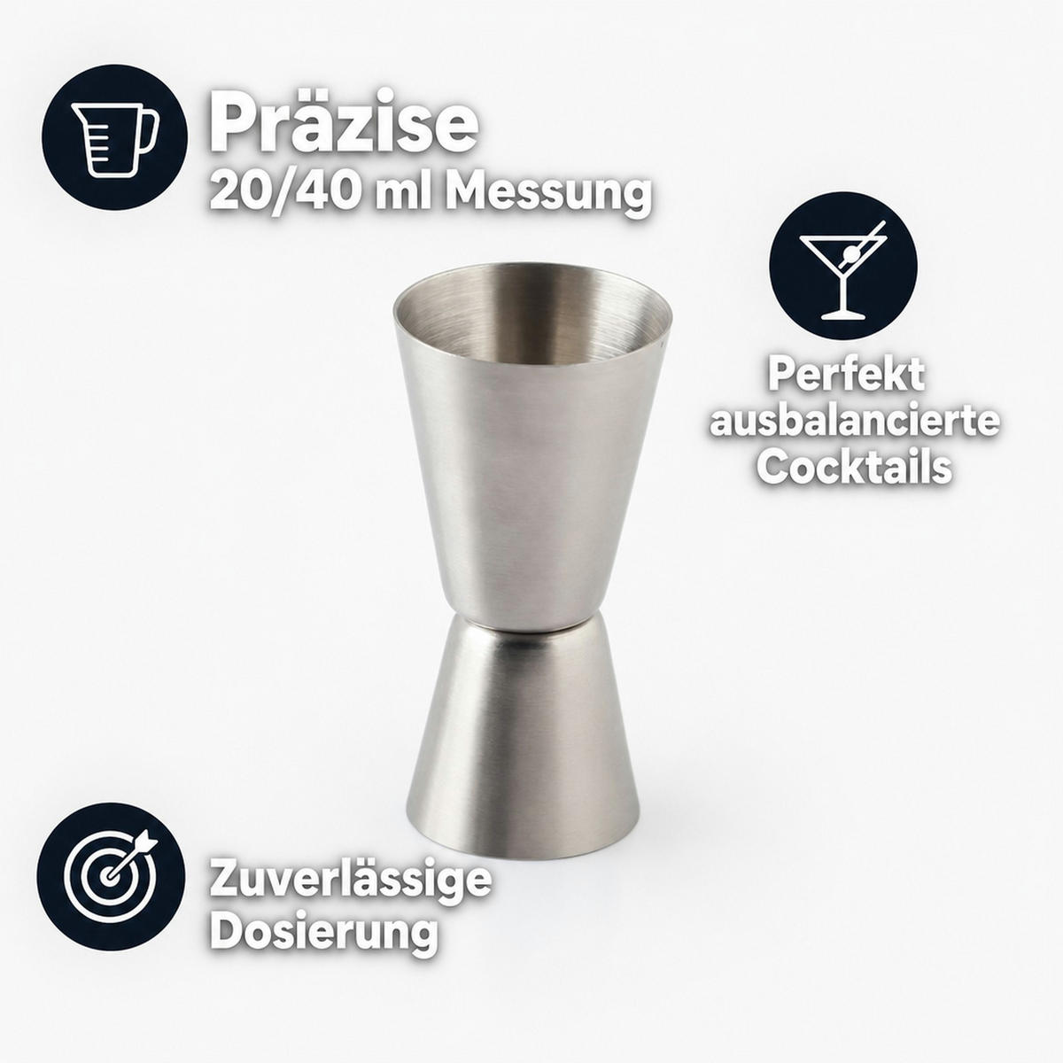 JIGGER - Edelstahlfarben, Metall (4.2/7.3/4.2cm) - ich-zapfe