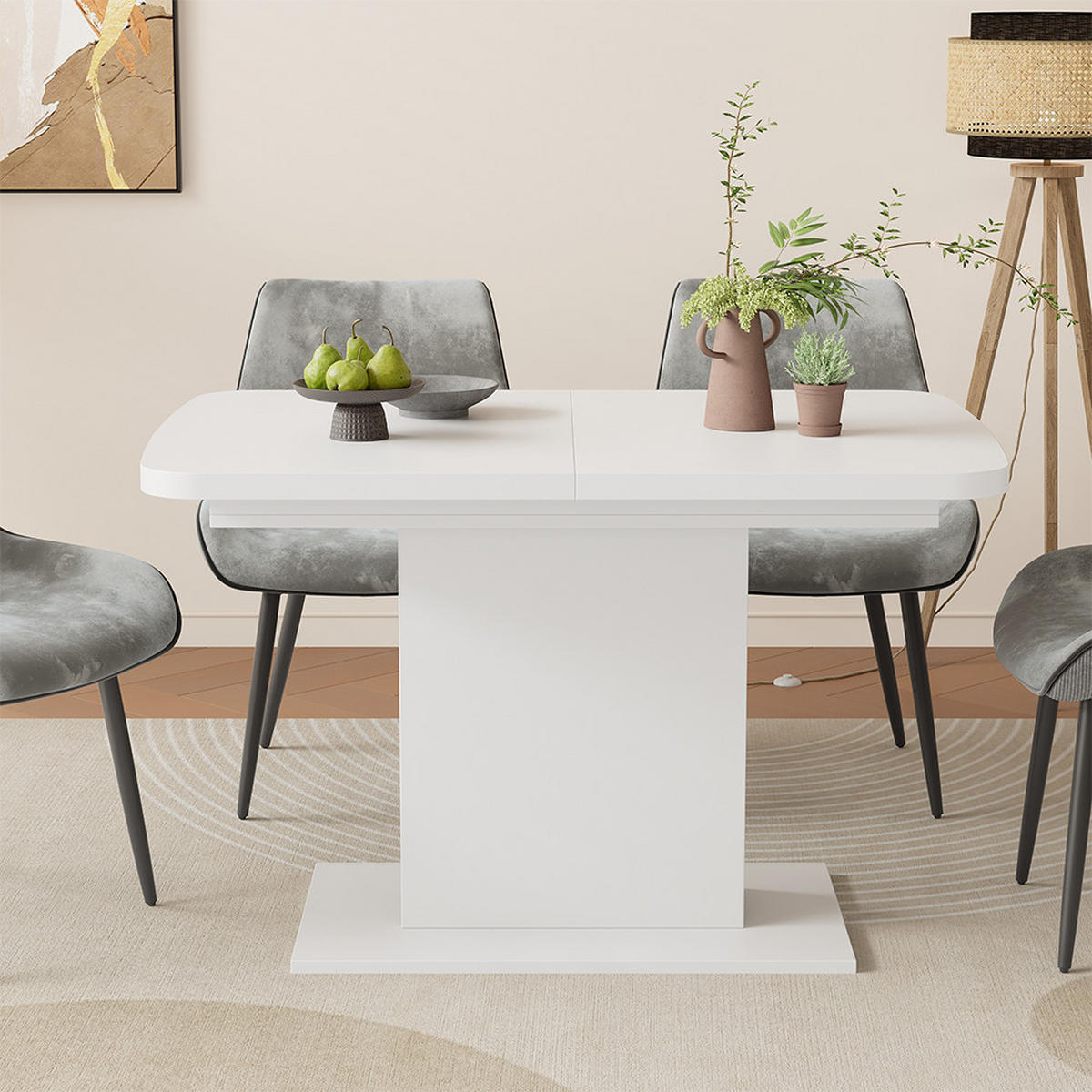 ROZKLÁDACÍ JÍDELNÍ STŮL Fenaro Bílá - bílá, kompozitní dřevo (80/120/77.3cm) - Vicco