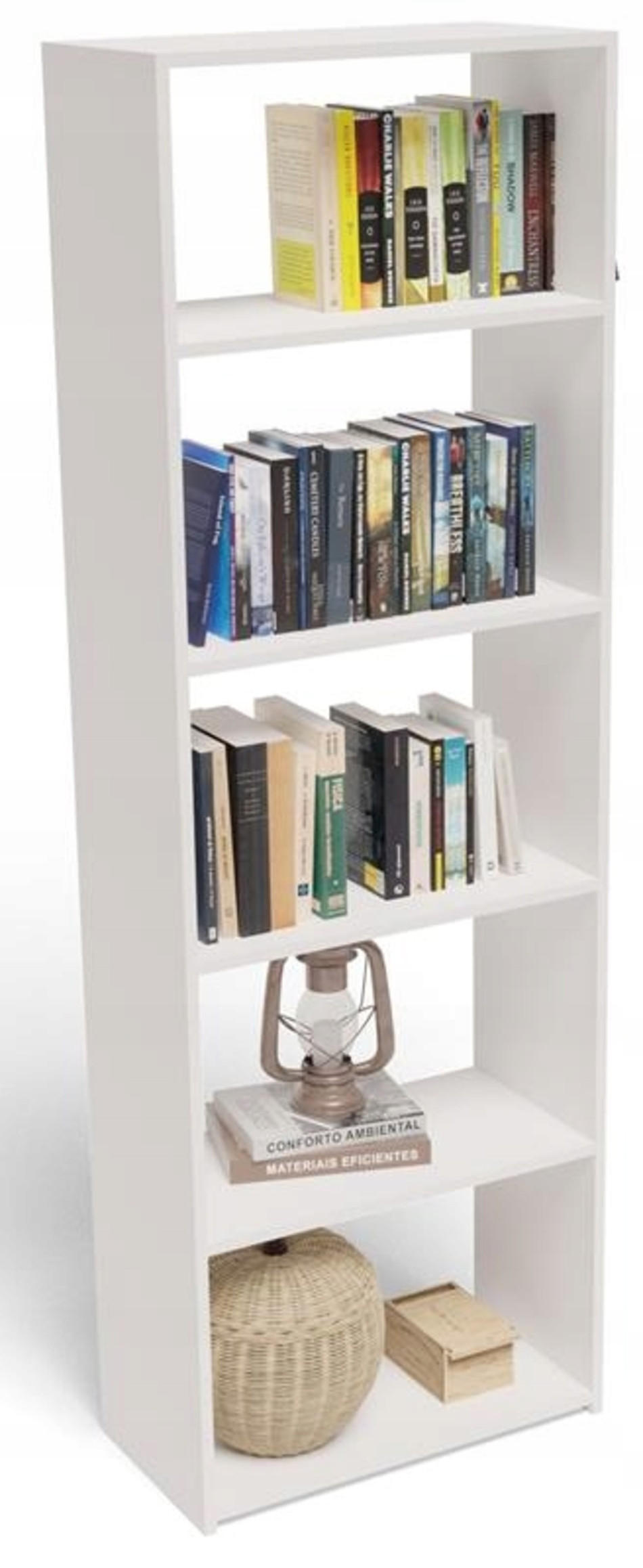 Matkam Möbel Bücherregal Weiß 60x180x30 cm