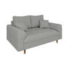 2-SITZER-SOFA Alma Hellgrau Cord - Hellgrau/Braun, Holz/Textil (150/81/93cm) - S-Style Möbel