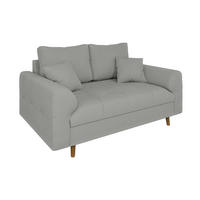 2-SITZER-SOFA Alma Hellgrau Cord - Hellgrau/Braun, Holz/Textil (150/81/93cm) - S-Style Möbel