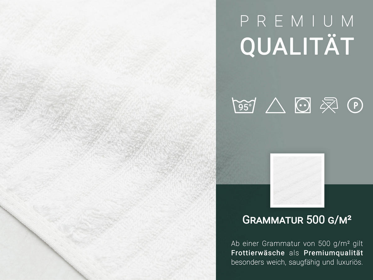 HANDTÜCHER, 10er-Set, 50x100 cm, 100% Baumwolle - Weiß, Textil (50/100cm) - Zollner