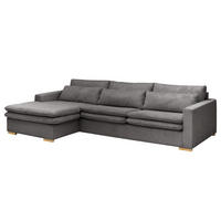 ECKSOFA mit Longchair - Grau, Textil (299/164cm) - home24