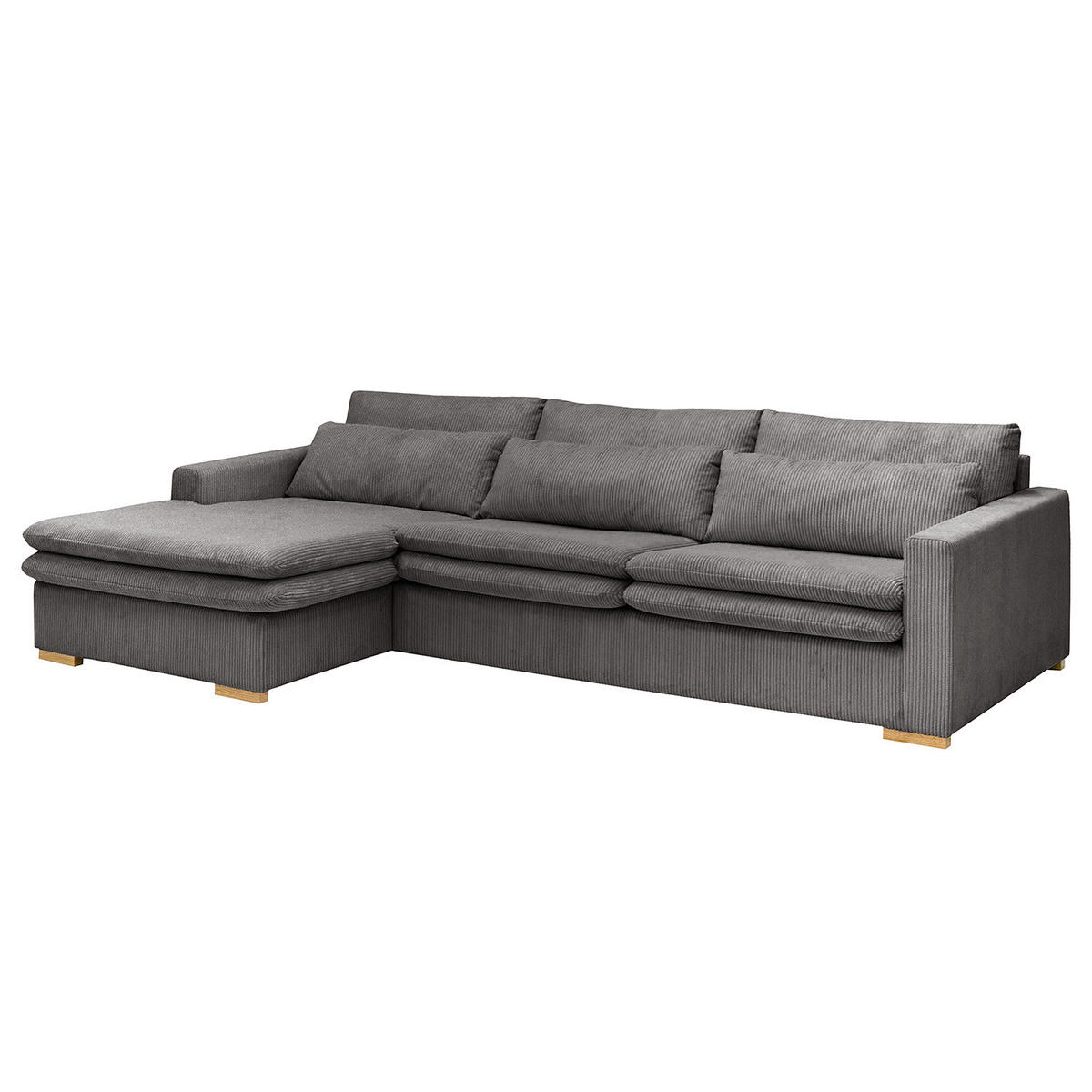 ECKSOFA mit Longchair - Grau, Textil (299/164cm) - home24