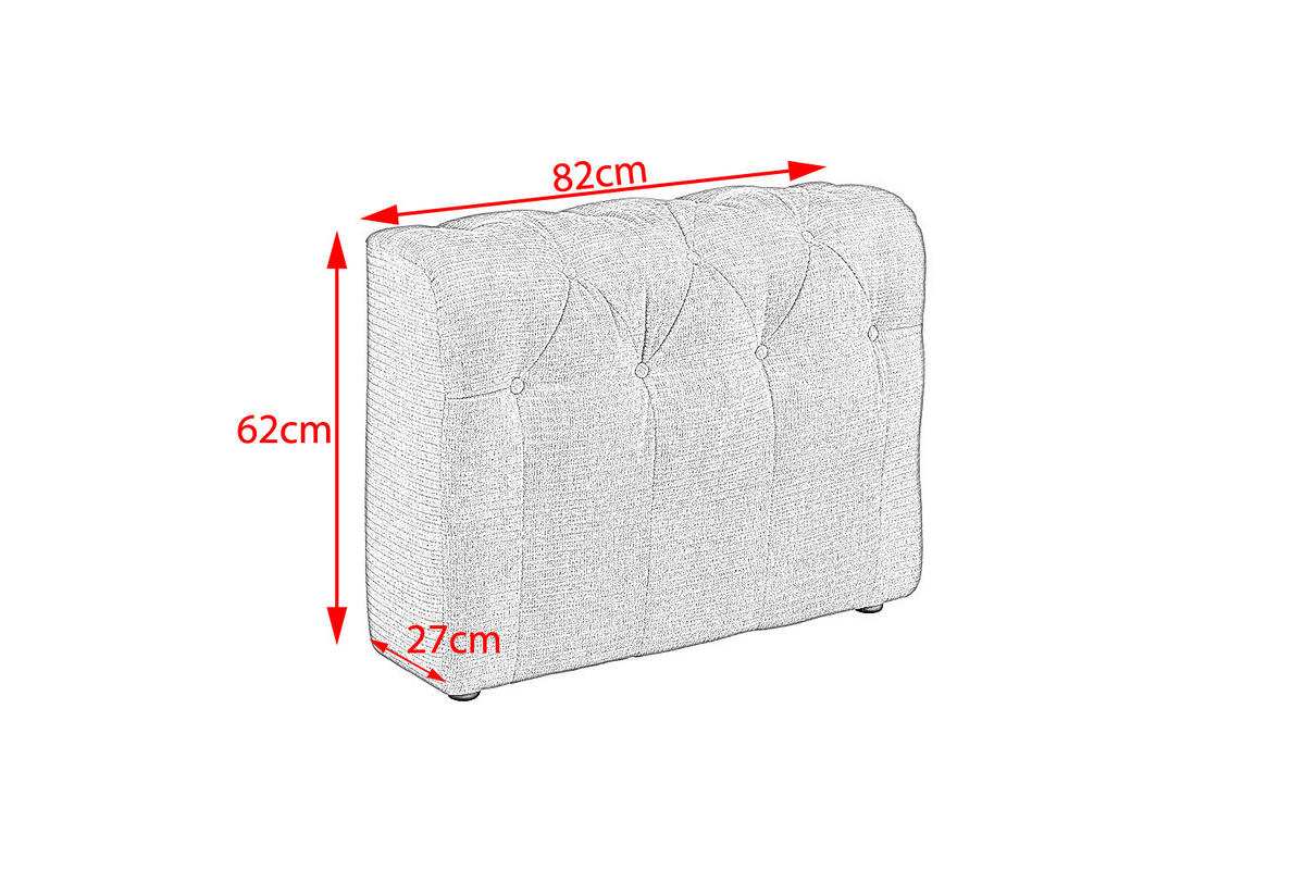 SOFA SITZELEMENT SEPHI Rot Cord - Rot/Schwarz, Kunststoff/Textil (82/62/27cm) - KAWOLA