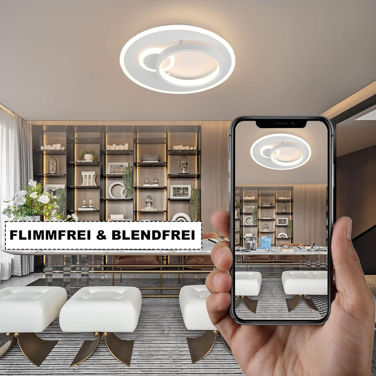 LED-DECKENLEUCHTE Peter 31 cm - Weiß, Kunststoff (31/31/8.5cm) - Nettlife