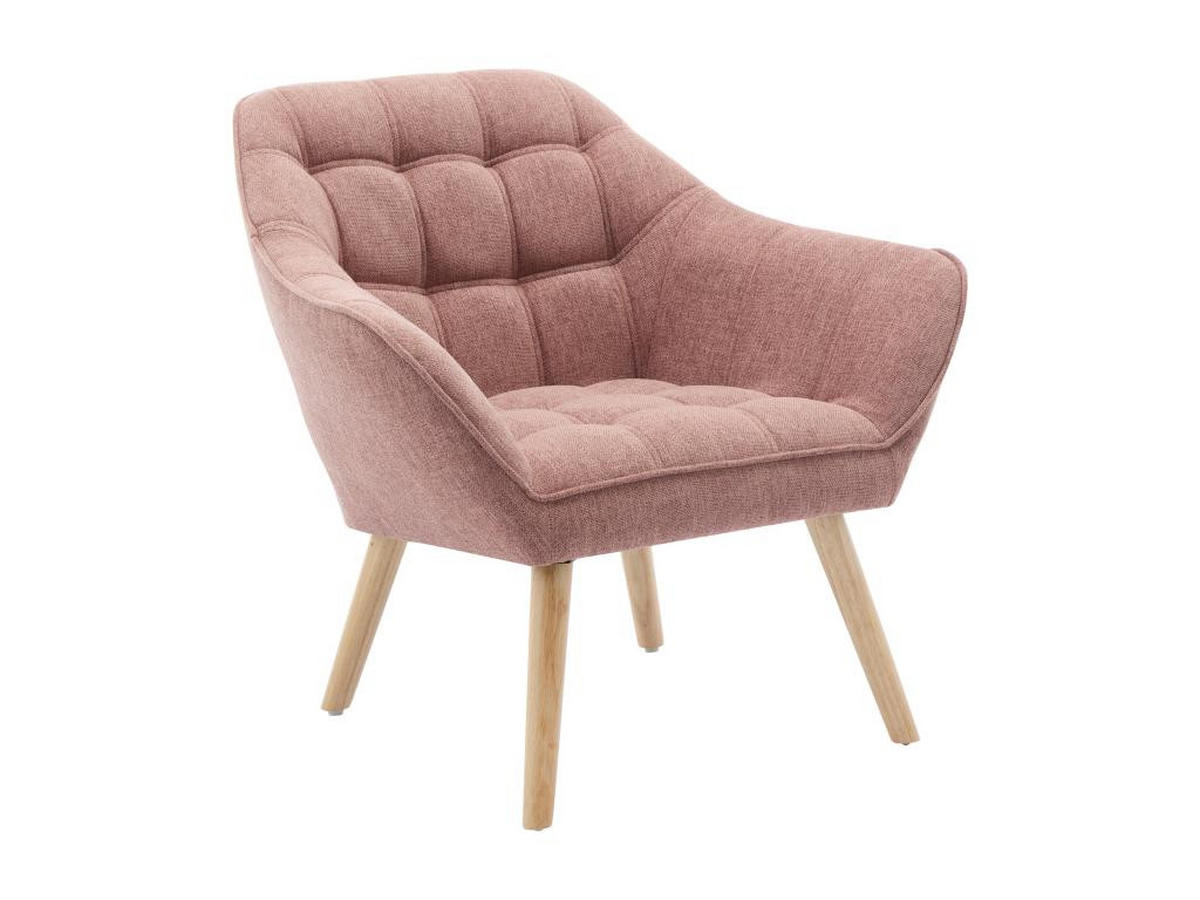 SESSEL - melierter Stoff - Rosa - CASERTA - Pink, Textil (73/77/82cm) - Vente-Unique