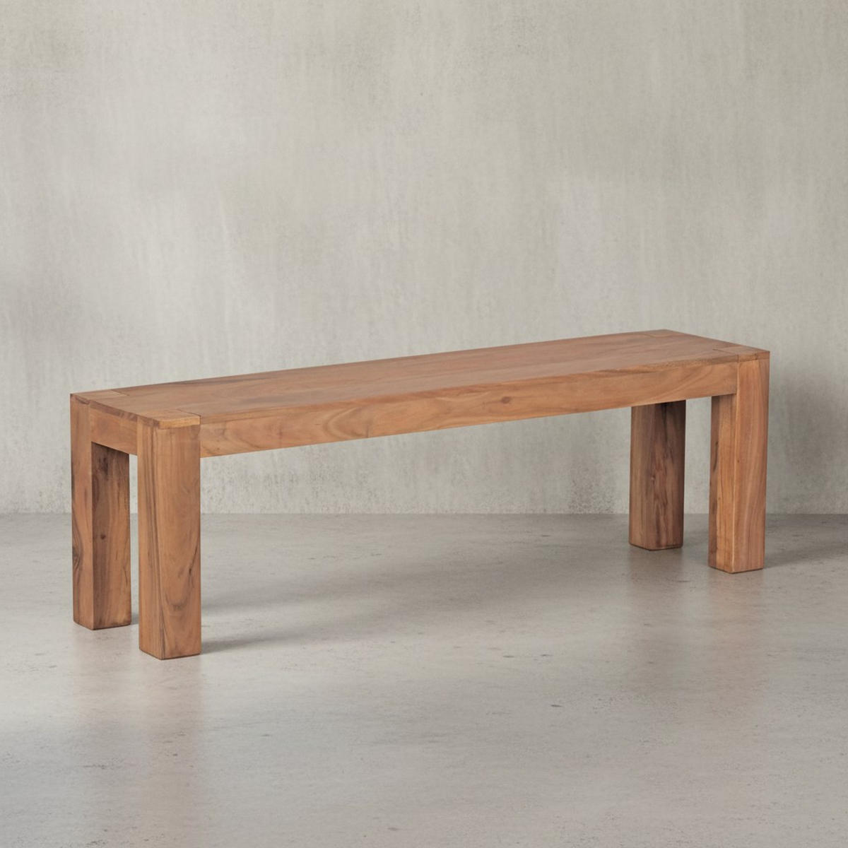 SITZBANK Massivholz Landhausstil handgefertigt, Beige 140x35x45 cm - Beige, Holz (140/45/35cm) - KADIMA DESIGN