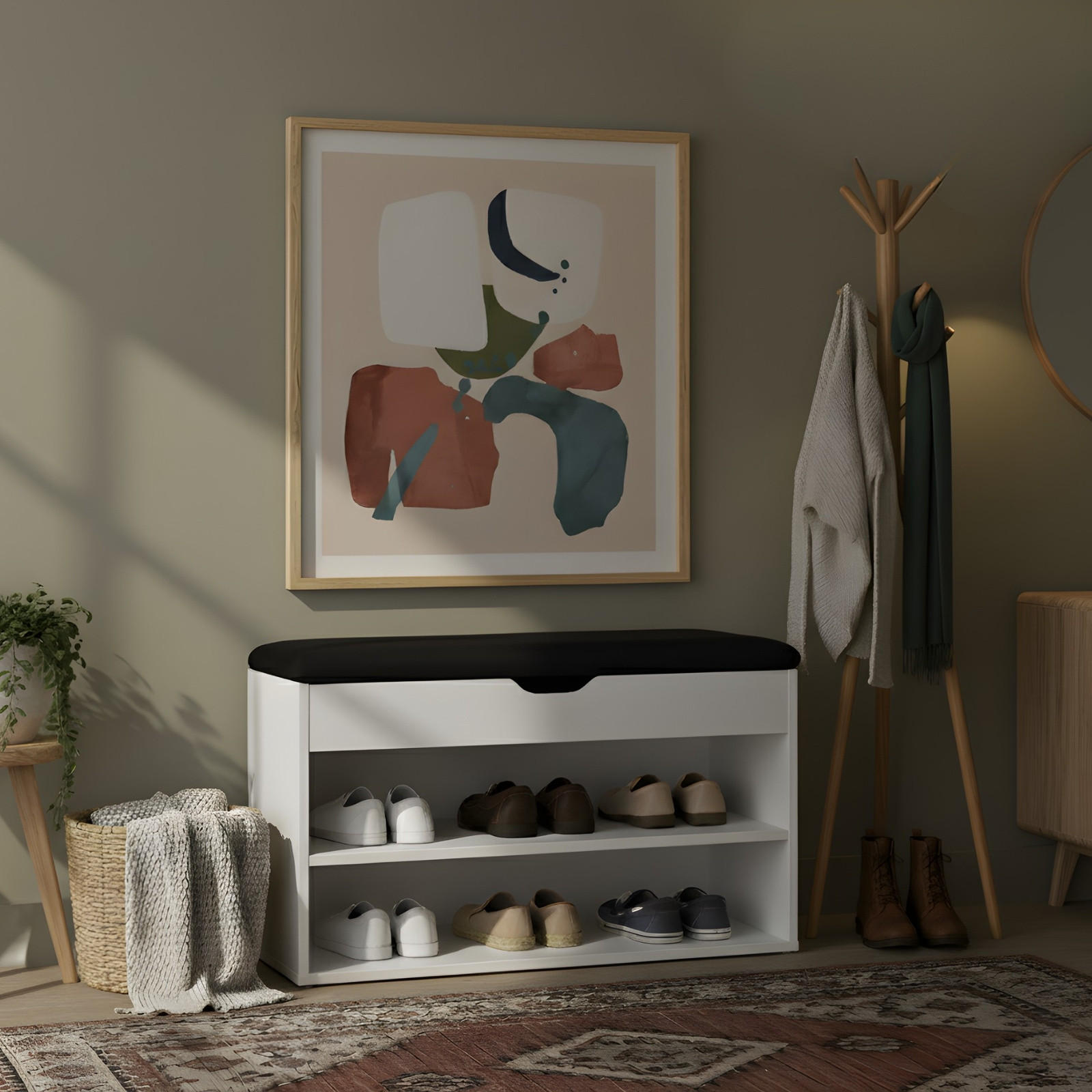 SCHUHREGAL Vault 60/30/47 cm - Weiß, Holzwerkstoff (30/47/60cm) - BOXIMO