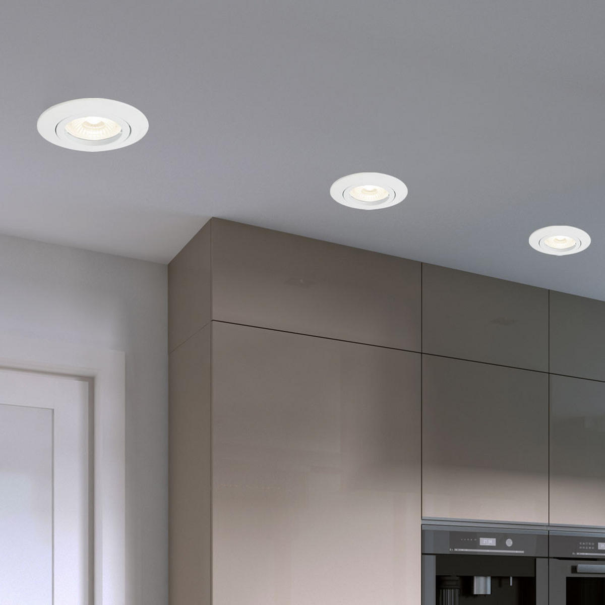 LED EINBAUSTRAHLER Metall Weiß KANT 3er Set - Weiß, Metall (8.2/8.2/9.5cm)