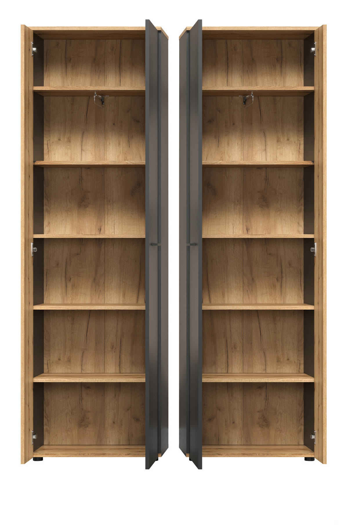 GARDEROBENSCHRANK grau, Evoke Eiche 60 x 195 cm, Garderobe oder großer Schuhschrank - Eichefarben/Anthrazit, Holzwerkstoff/Kunststoff (60/195/36cm) - Top.Furn