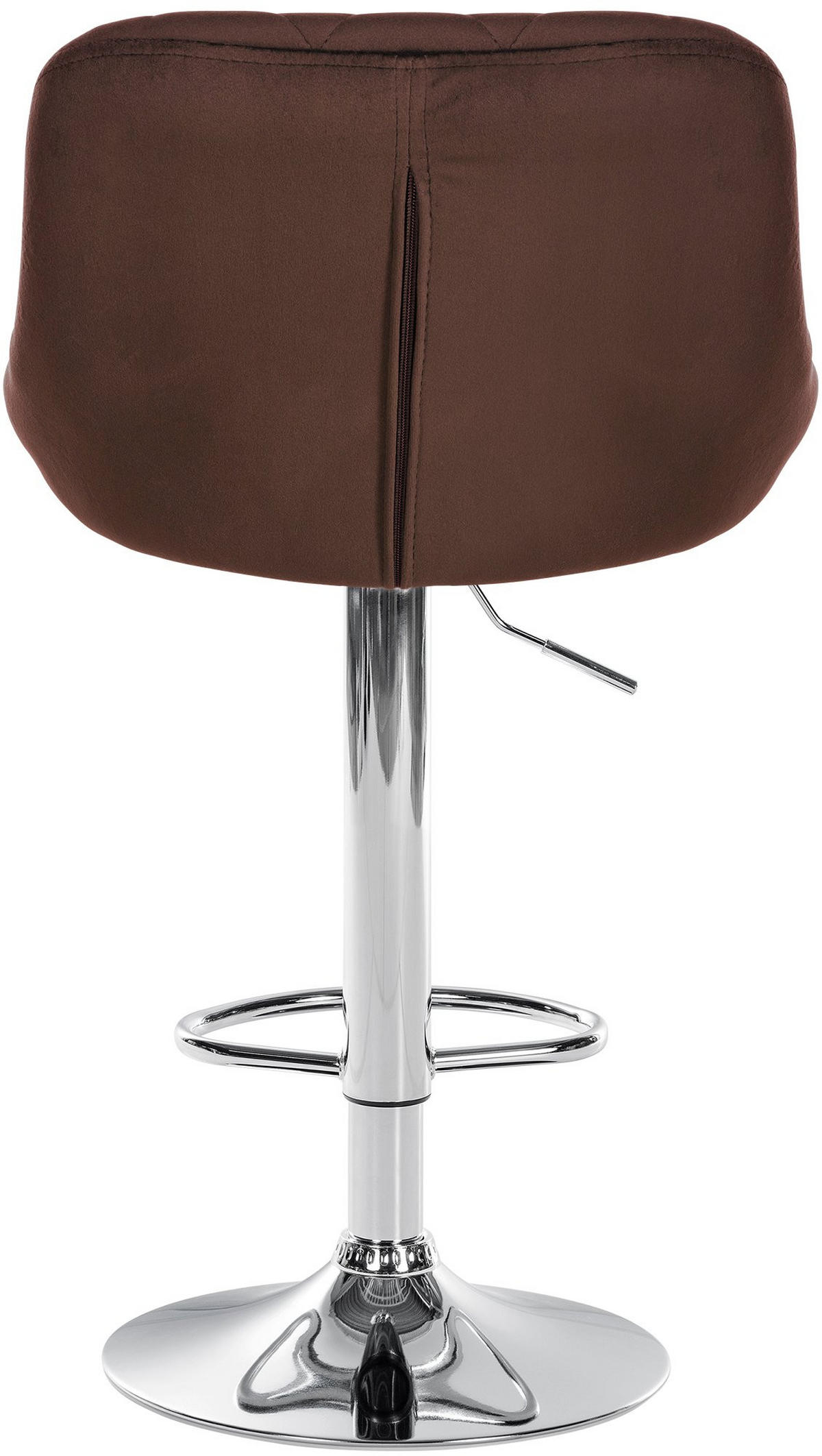 BARHOCKER 2er Set Samt braun - Chromfarben/Braun, Textil/Metall (46/83/49cm) - CLP
