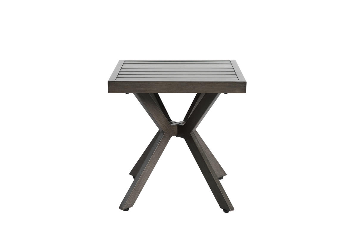 BEISTELLTISCH 45/45/47 cm dunkelgrau aus Aluminium für Außenbereich - Dunkelgrau, Metall (45/45/47cm) - OKWISH
