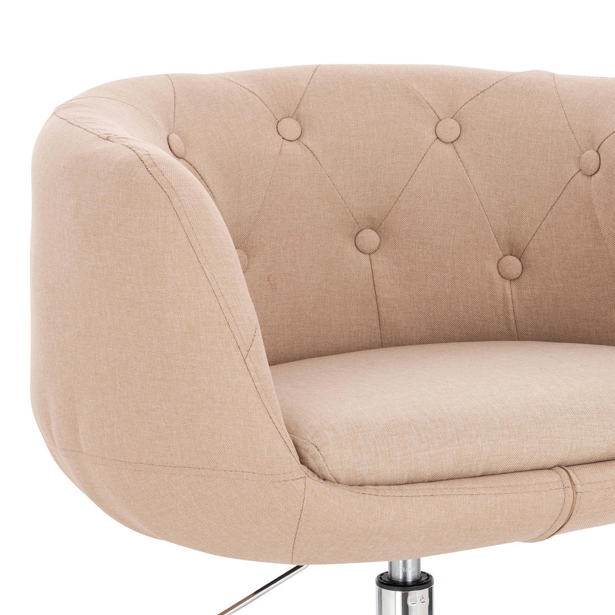 COCKTAILSESSEL PANAMA Stoff Beige - Beige/Silberfarben, Textil (55/78/61cm) - SVITA