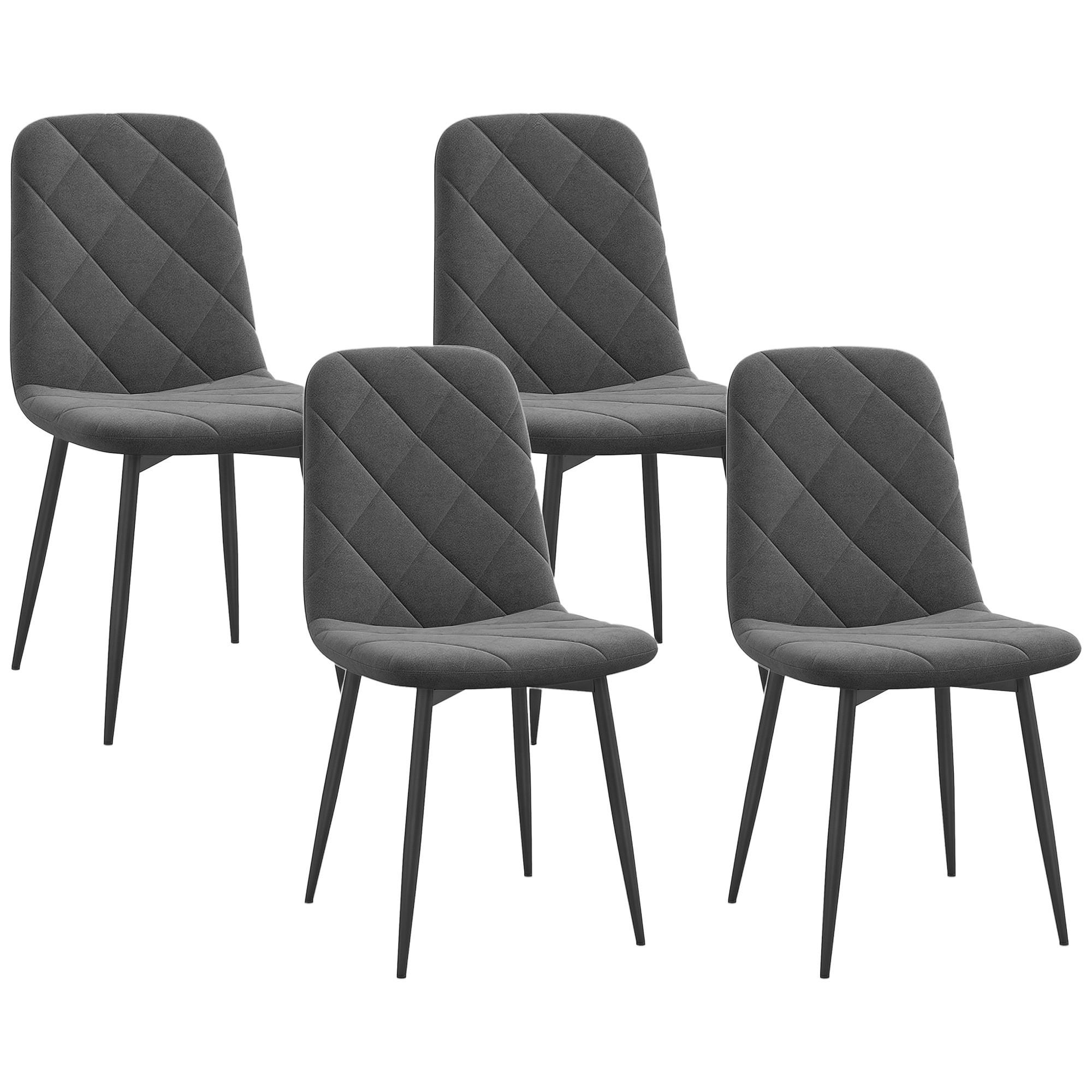 ESSZIMMERSTÜHLE 4er Set 45L x 54B x 87H cm Dunkelgrau - Grau, Kunststoff (54/87/45cm) - HOMCOM