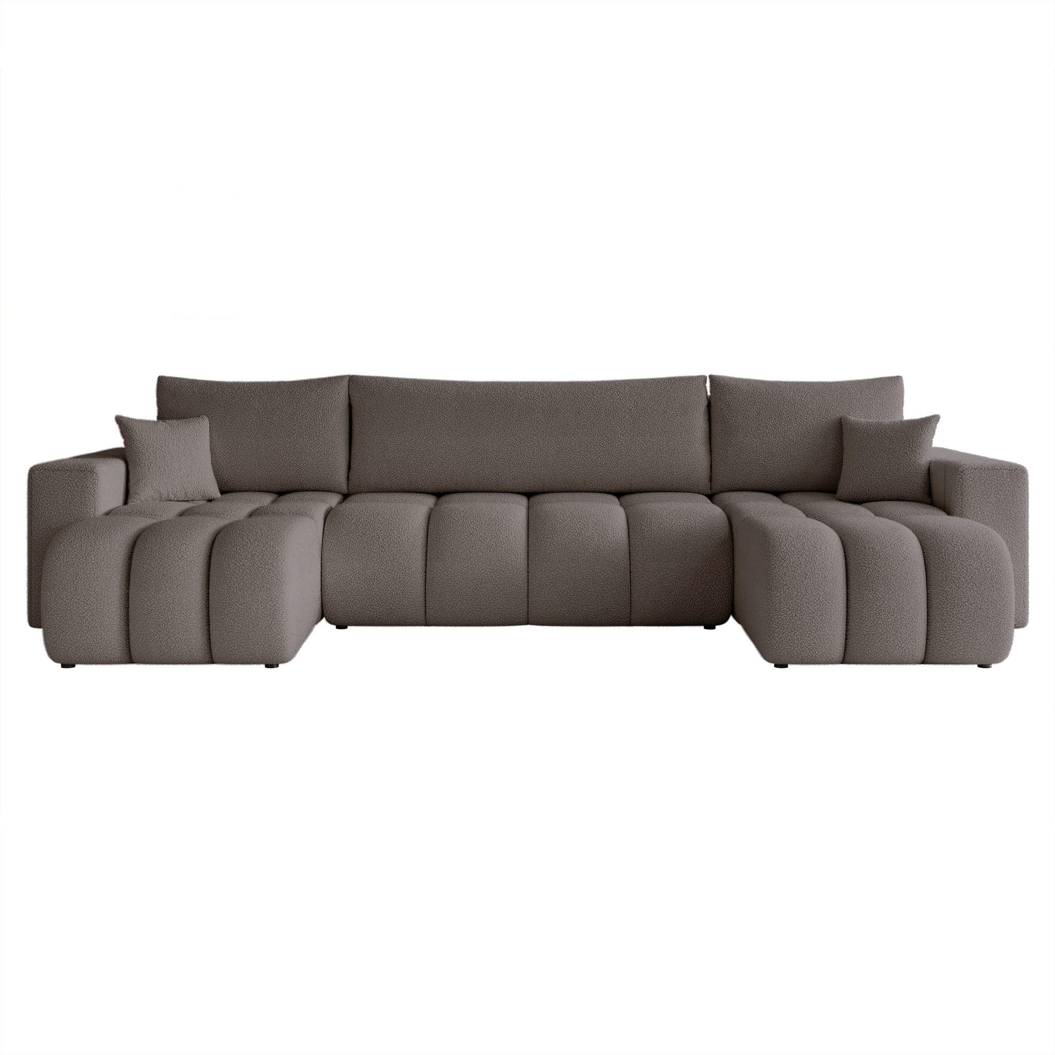 WOHNLANDSCHAFT Anabel Schlaffunktion - Dunkelgrau, Holzwerkstoff/Textil (318/79/145cm) - Fun Möbel