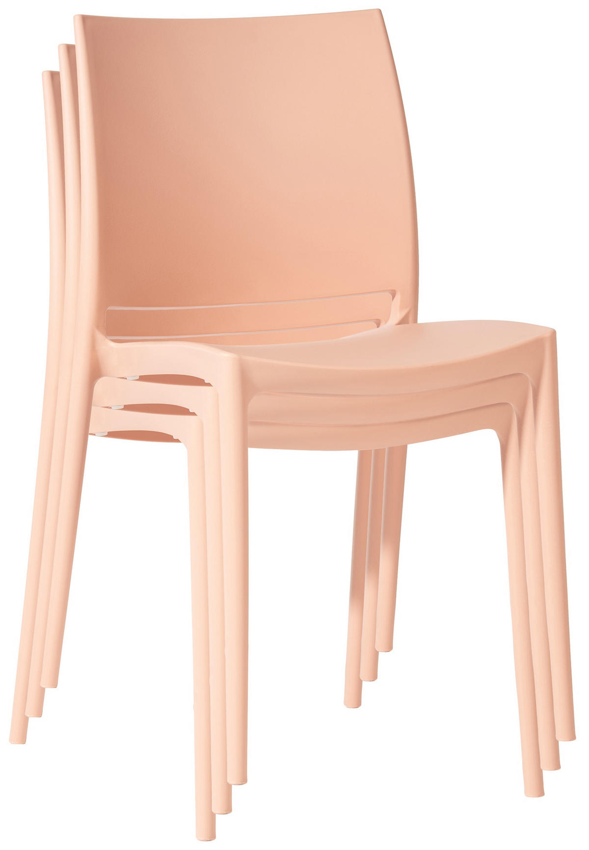 GARTENSTUHL 2er Set Kunststoff Pfirsich - Pink, Kunststoff (42/81/49cm) - CLP