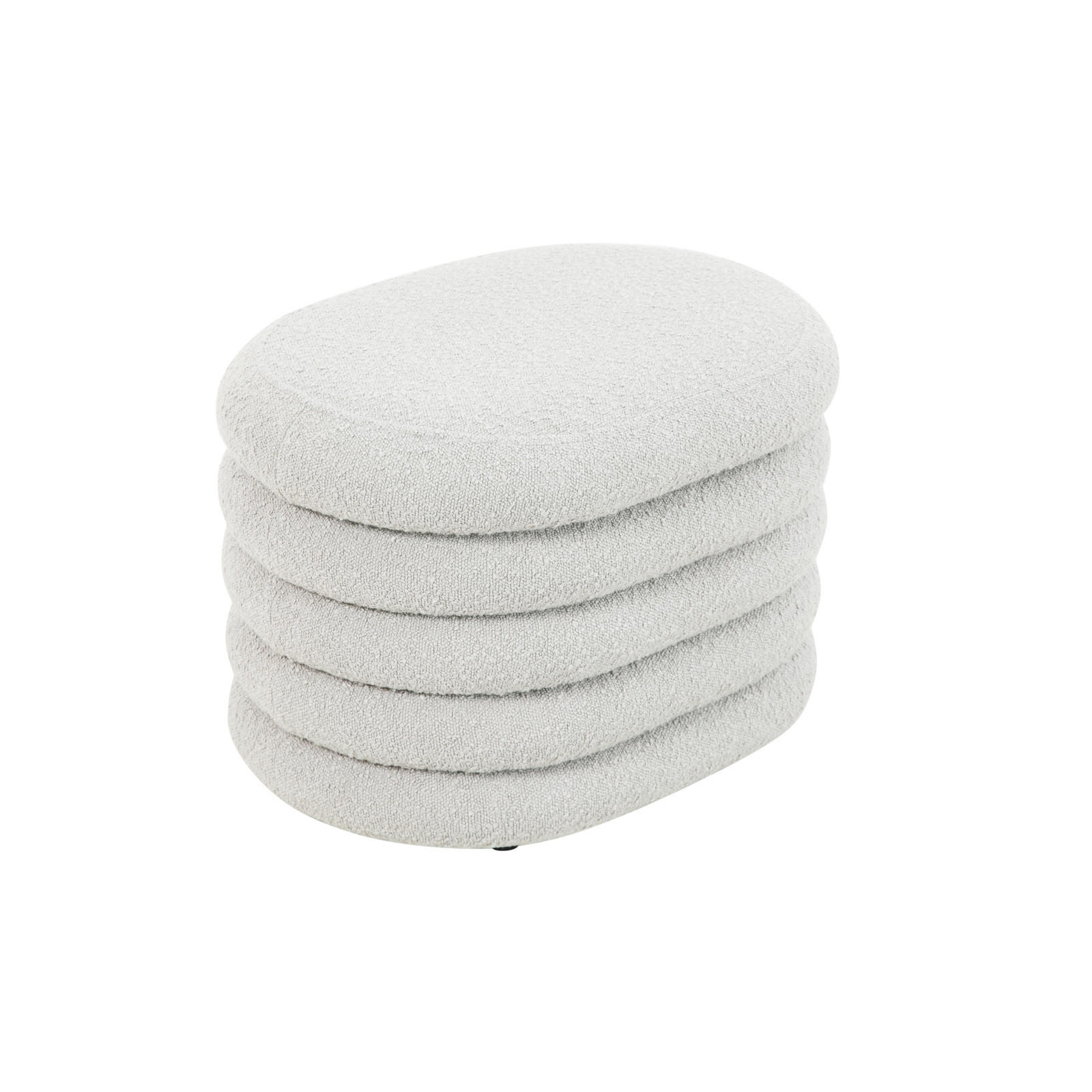 HOCKER BLOSSOM mit Aufbewahrung Boucle Weiß - Weiß, Textil (45/42/60cm) - SVITA