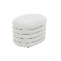 HOCKER BLOSSOM mit Aufbewahrung Boucle Weiß - Weiß, Textil (45/42/60cm) - SVITA