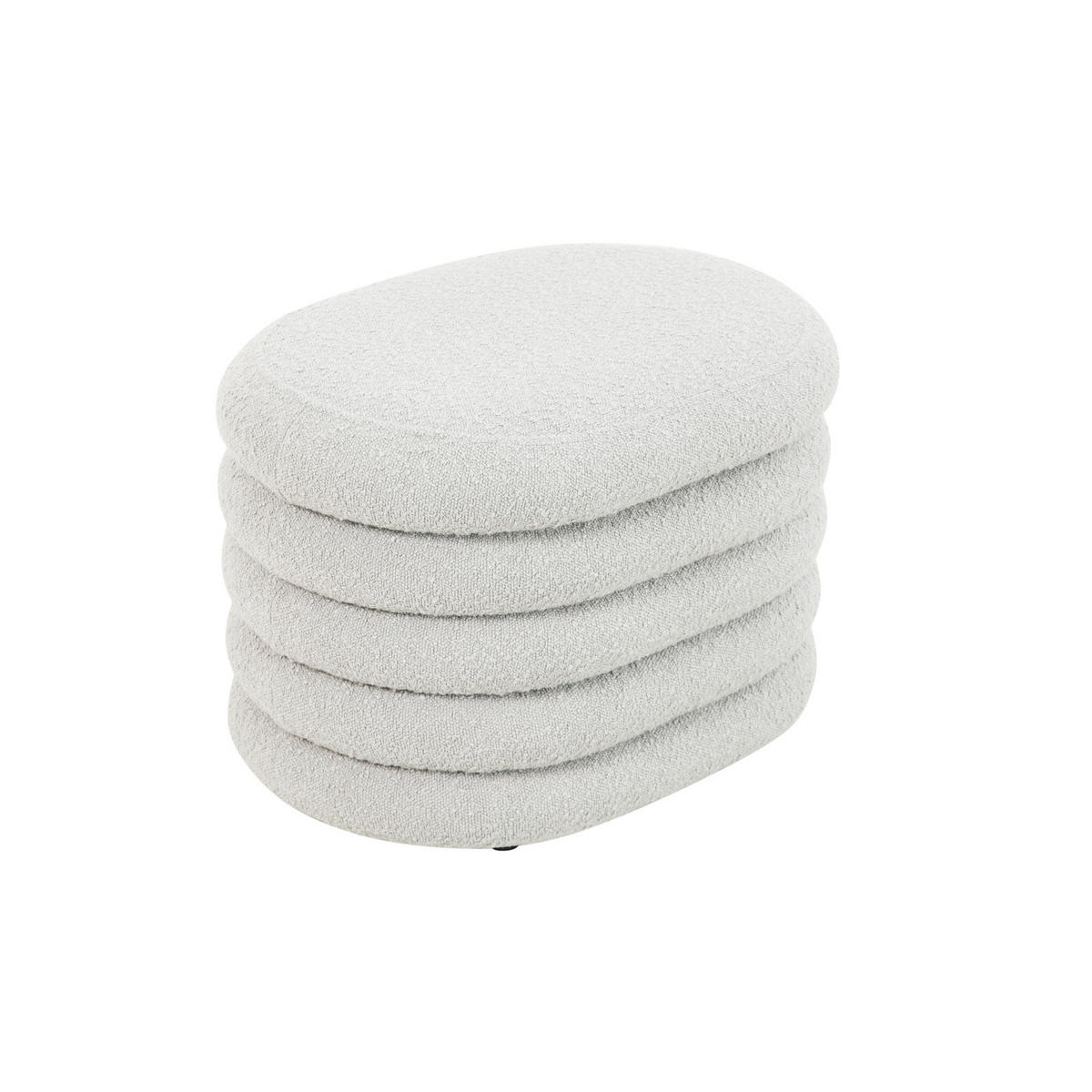 HOCKER BLOSSOM mit Aufbewahrung Boucle Weiß - Weiß, Textil (45/42/60cm) - SVITA