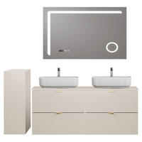 BADMÖBEL-SET 3-TLG. Durango-56 - Beige, Holzwerkstoff (165/200/47cm) - Lomado