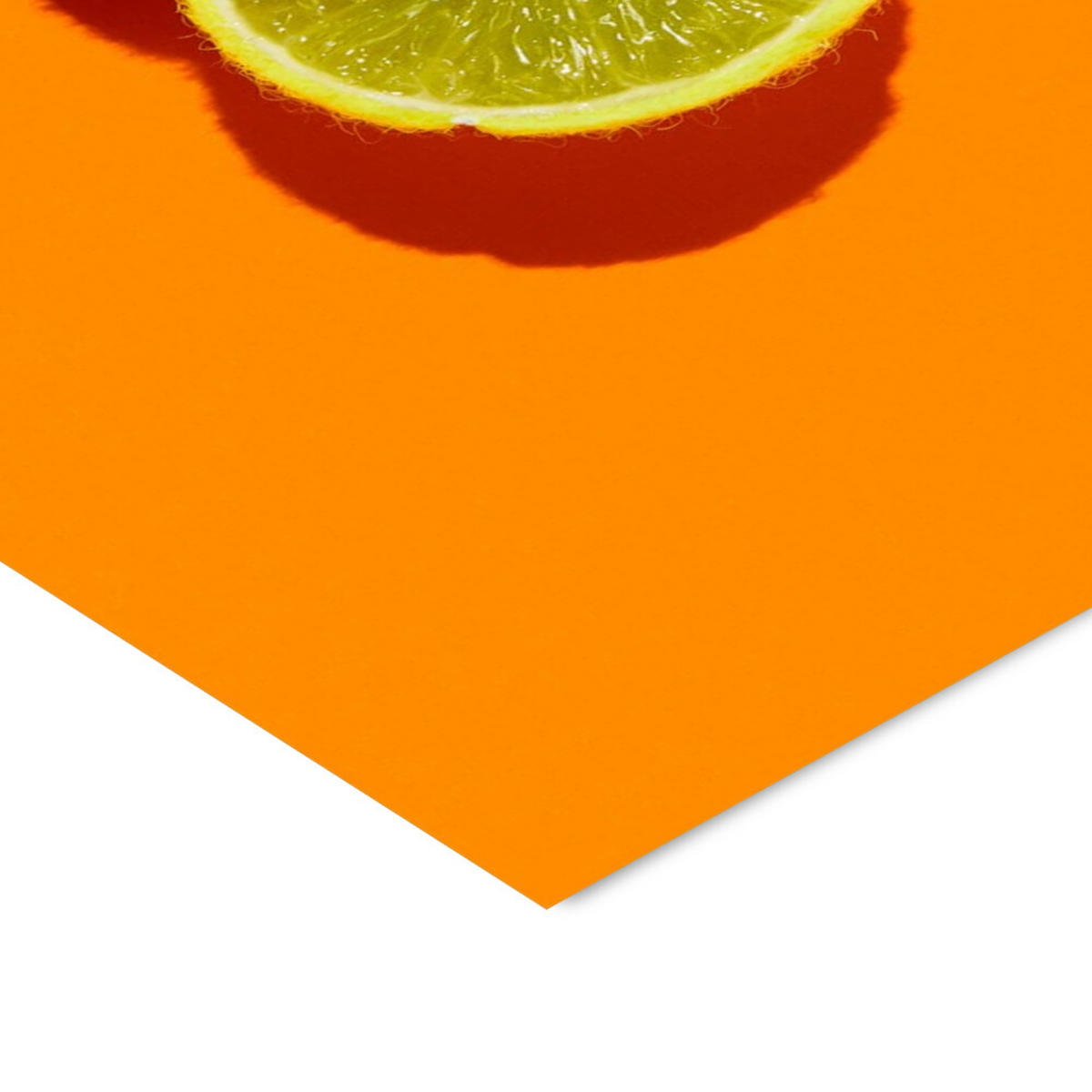 POSTER mit Rahmen Supermercat - Slice of lime - Schwarz/Orange, Holz/Papier (50/70cm) - Poster&Frame