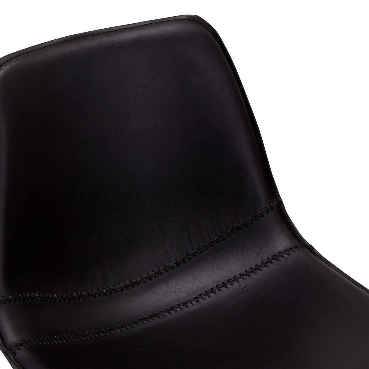 BARHOCKER-SET 2 Stück in Kunstleder - Schwarz, Textil/Metall (48/98/57cm) - Furnhouse