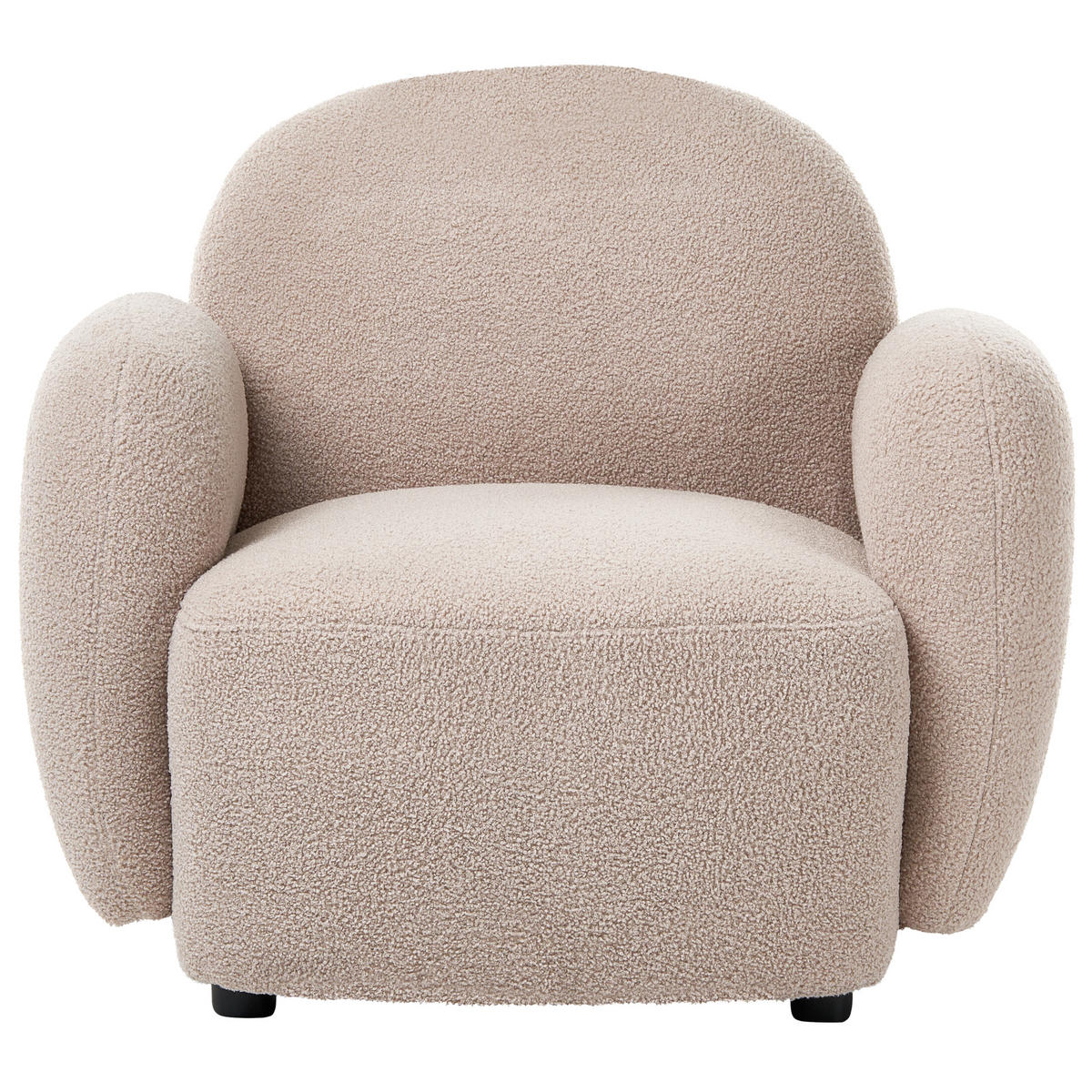 SESSEL Bouclé Beige Jule - Beige/Schwarz, Kunststoff/Textil (89/77/82cm) - Beliani
