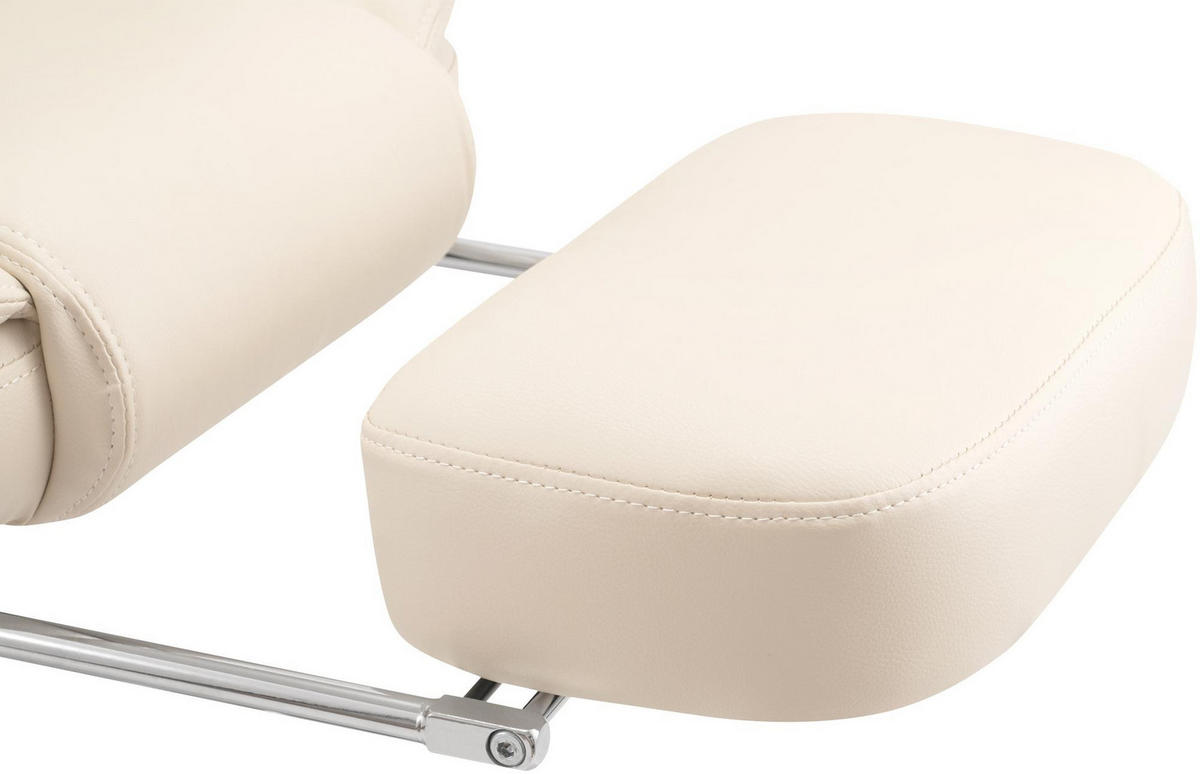 CHEFSESSEL Lederlook Creme - Creme/Grau, Kunststoff/Textil (65/109/73cm) - CLP