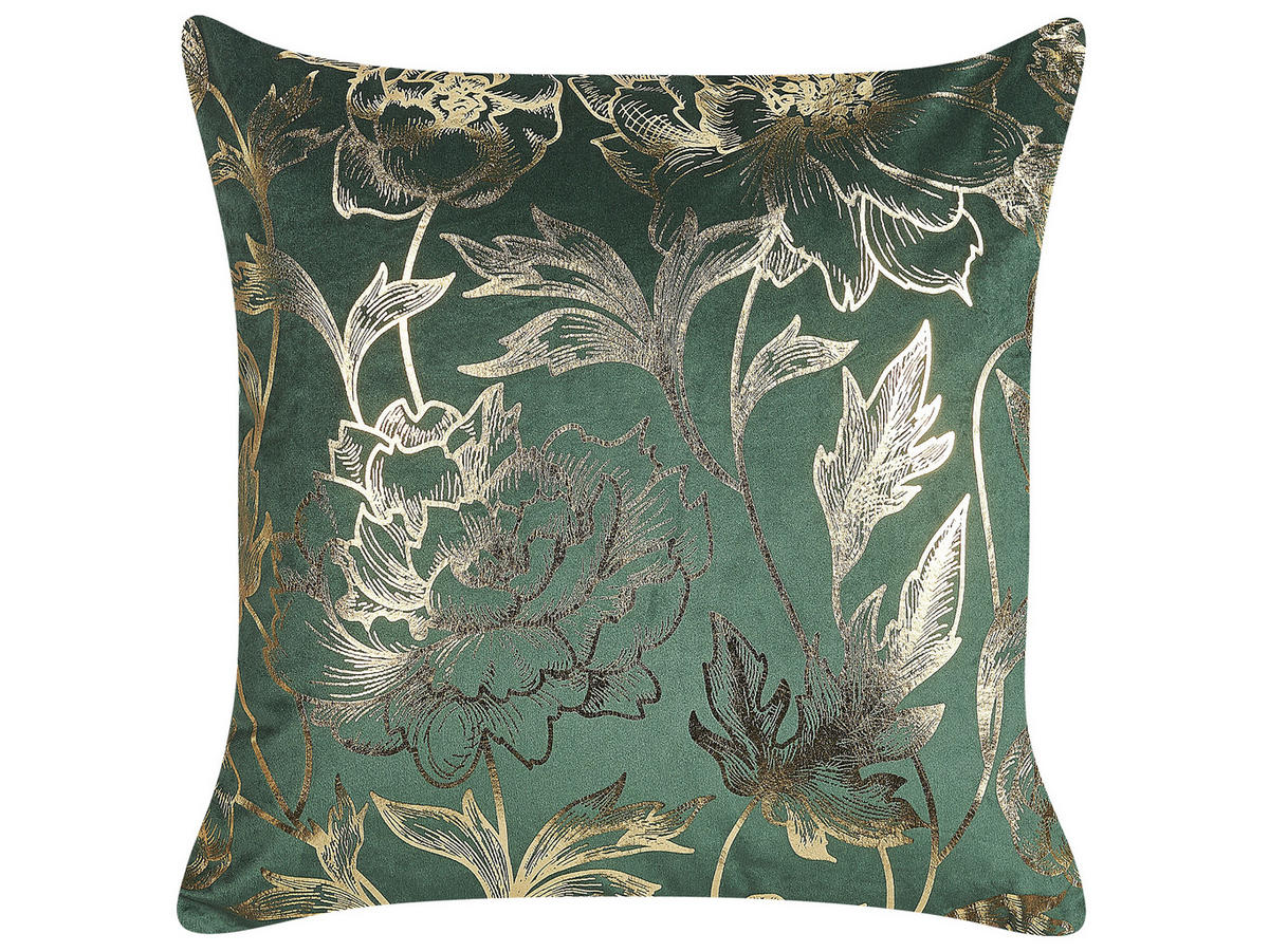 DEKOKISSEN 2er-Set Smaragdgrün 45/45 cm Daffodil - Smaragdgrün, Textil (45/45cm) - Beliani