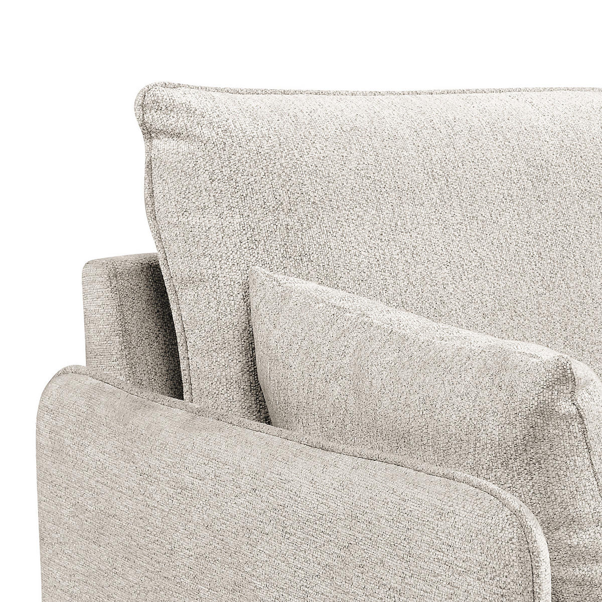 3-SITZER SOFA - Webstoff - Taupe/Schwarz, Textil (193/87/83cm) - home24