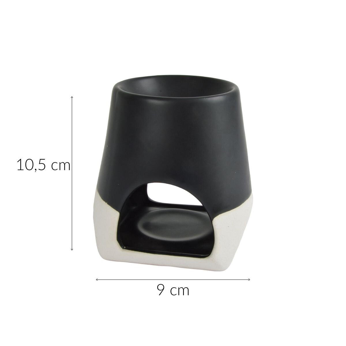 DUFTKAMIN Keramik Teelichter Duftwachs 10,5 cm - Schwarz, Keramik (9/10.5/10cm) - Homea