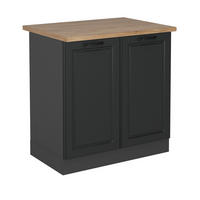 SPÜLENUNTERSCHRANK R-Line Anthrazit Landhaus 80 cm , AP Eiche - Anthrazit, Holzwerkstoff (80/81.6/60cm) - Vicco