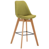 BARHOCKER Medoc, Gestell Natura, Stoff Grün - Naturfarben/Grün, Holz/Textil (48/100/56cm) - TPFLiving