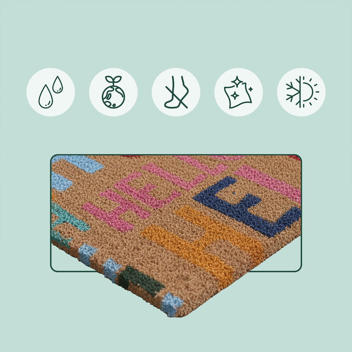 FUSSMATTE - Multicolor, Kunststoff/Textil (60/40cm) - Relaxdays