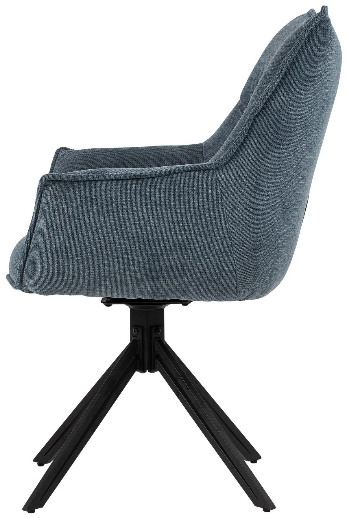 DININGSESSEL Ginosa - drehbar - blau - Blau/Schwarz, Textil/Metall (62/90/66cm) - bene living