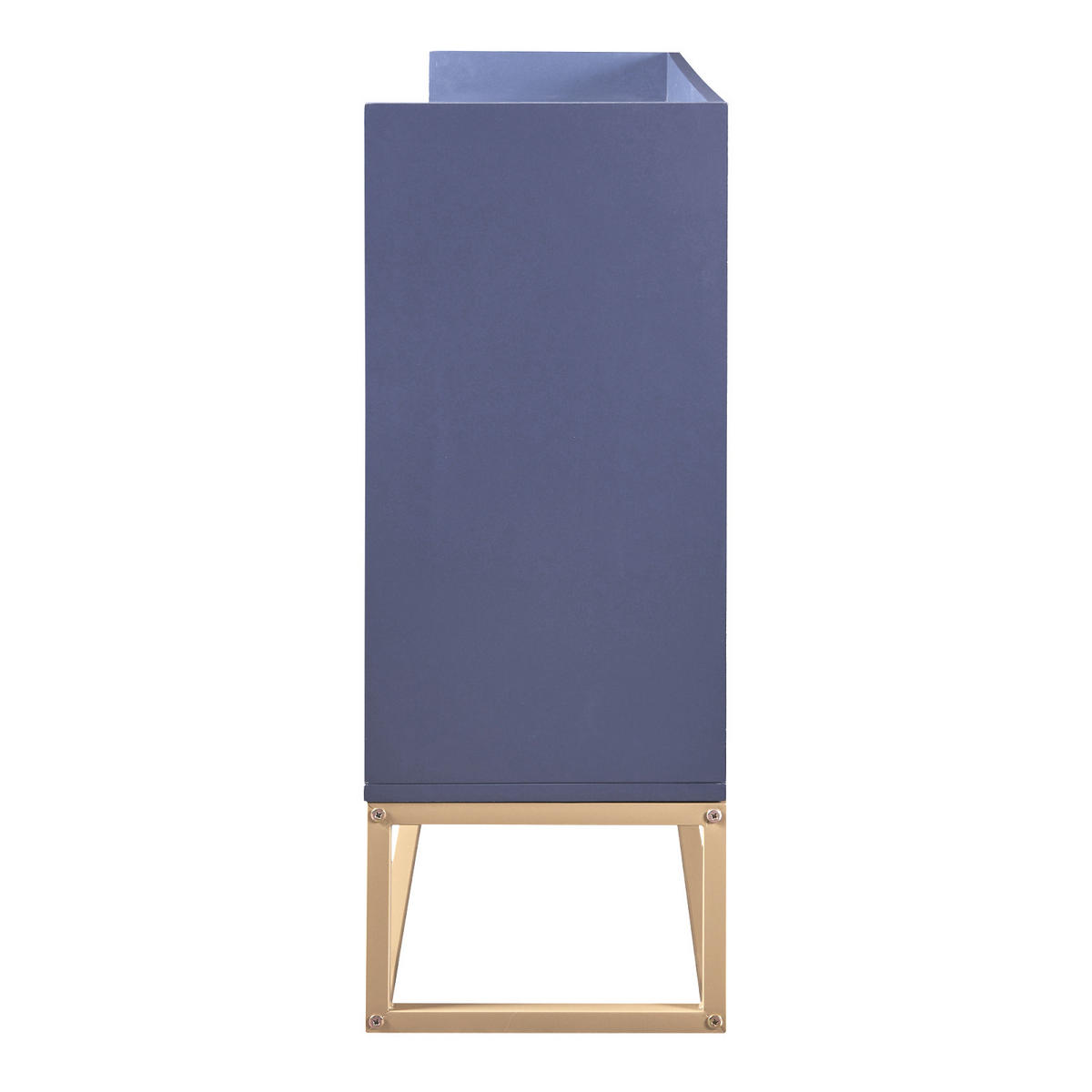 KOMMODE niedrig 4 Türen Einlegeböden Stauraum blau - Blau, Holz (30/80/120cm) - Fortuna Lai