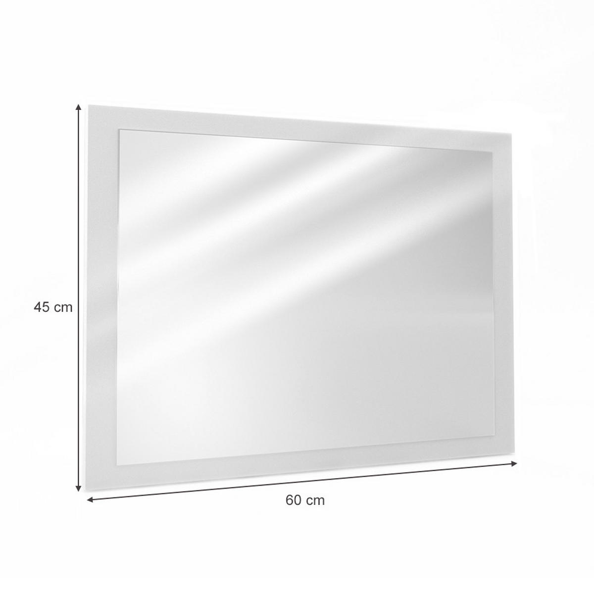 BADEZIMMERSPIEGEL Emma Weiß 45 x 60 cm - Weiß, Glas (45/60/2cm) - Vicco
