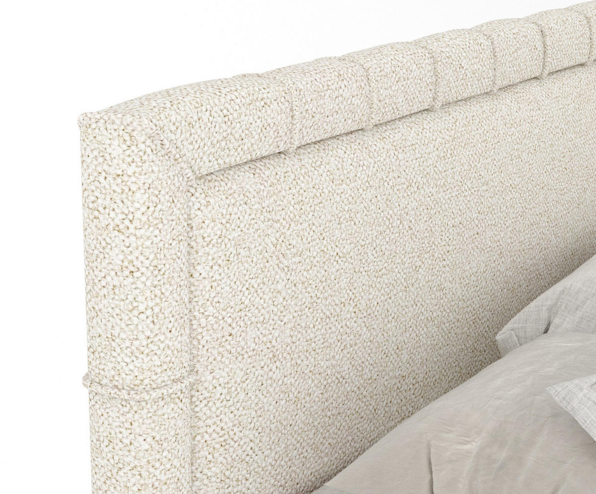 BOXBETT Voyage Creme 200/200 cm mit Matratze und Topper - Creme/Naturfarben, Holz/Holzwerkstoff (200/200cm) - Maison de Reve