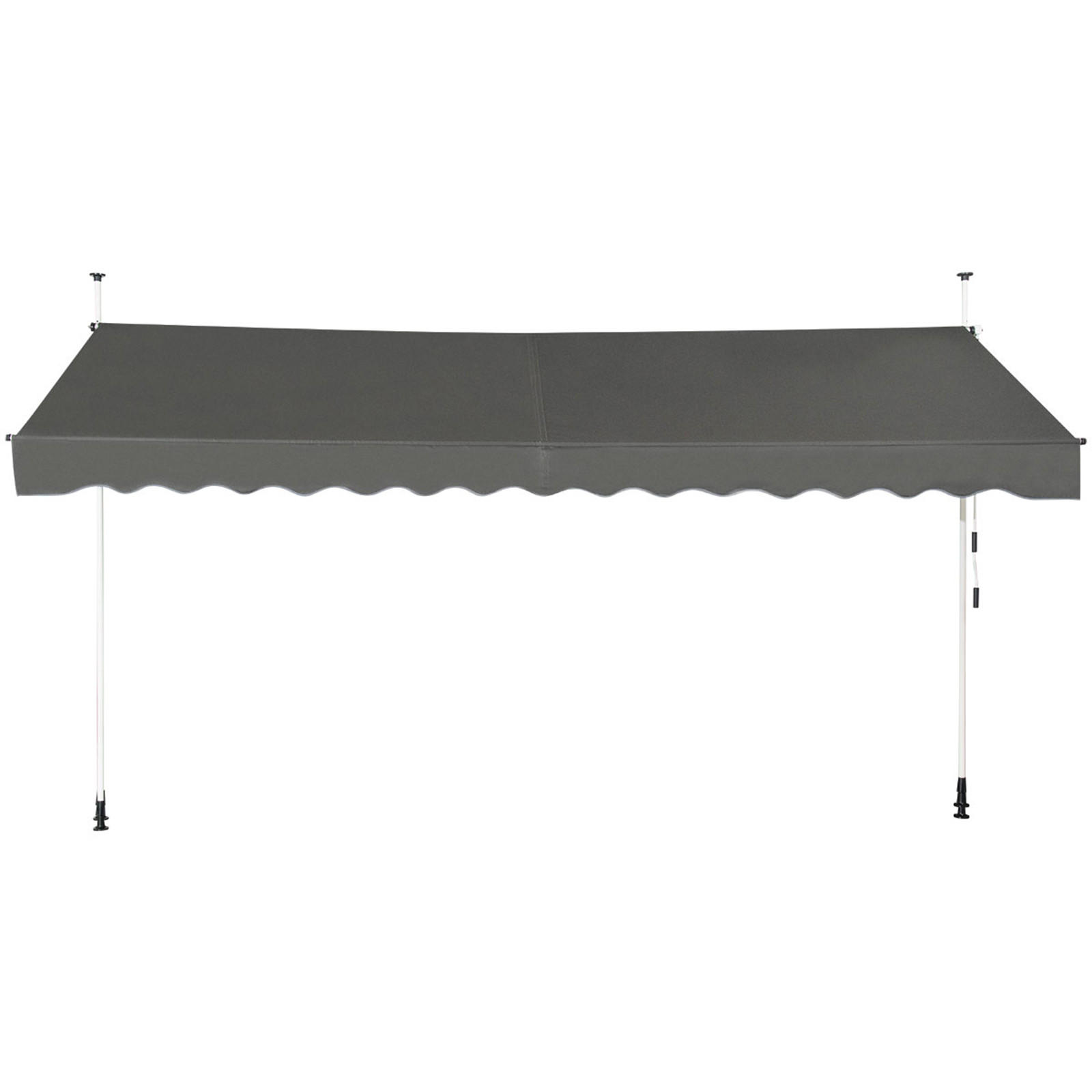 KLEMMMARKISE 400 cm Breit Grau - Grau, Metall (395/300/125cm) - COSTWAY