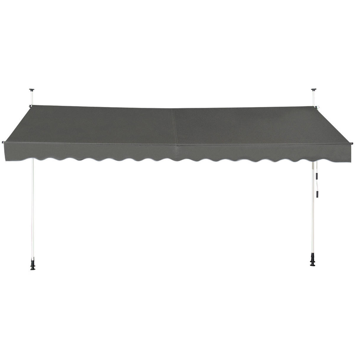 KLEMMMARKISE 400 cm Breit Grau - Grau, Metall (395/300/125cm) - COSTWAY