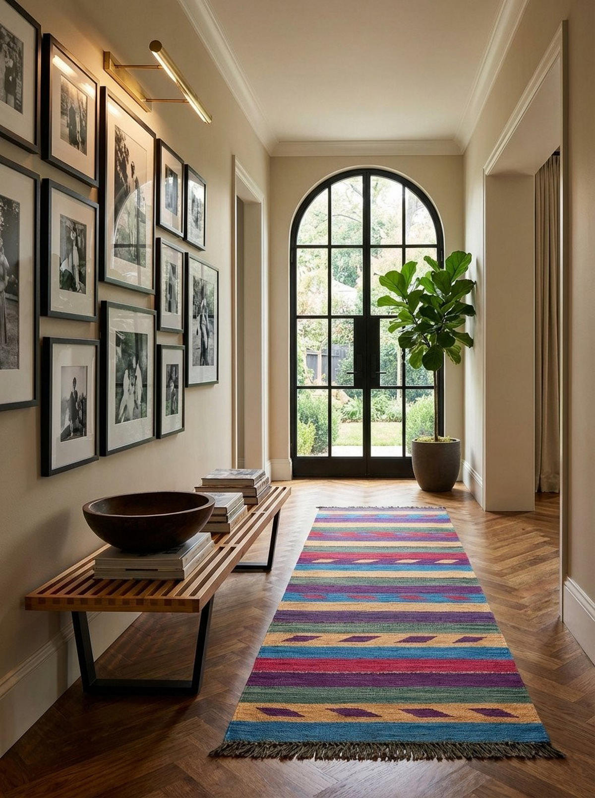 HANDWEBTEPPICH Kelim Gashgai Mehrfarbig 196/60 cm Schurwolle - Multicolor, Textil (60/196cm) - Looma