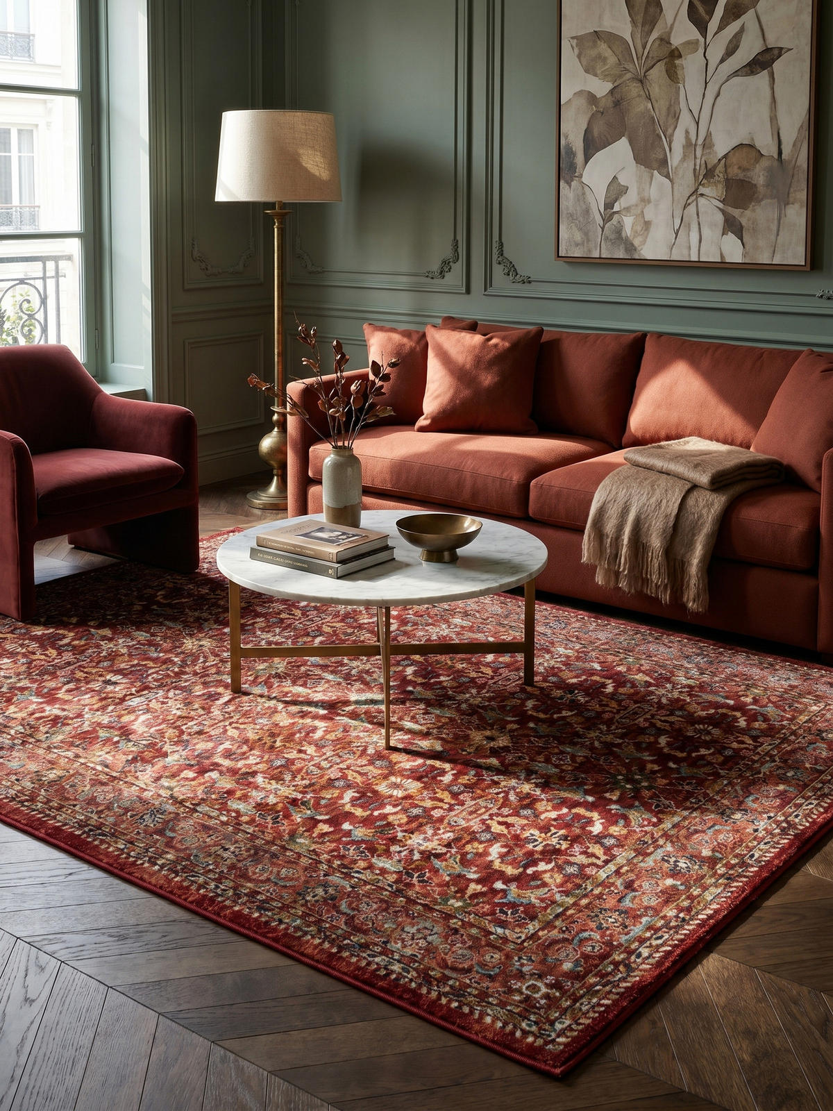 KURZFLORTEPPICH GLAZERT, im Berber-Stil, Rot, 200 x 290 cm - Rot, Textil (290/200cm) - KADIMA DESIGN