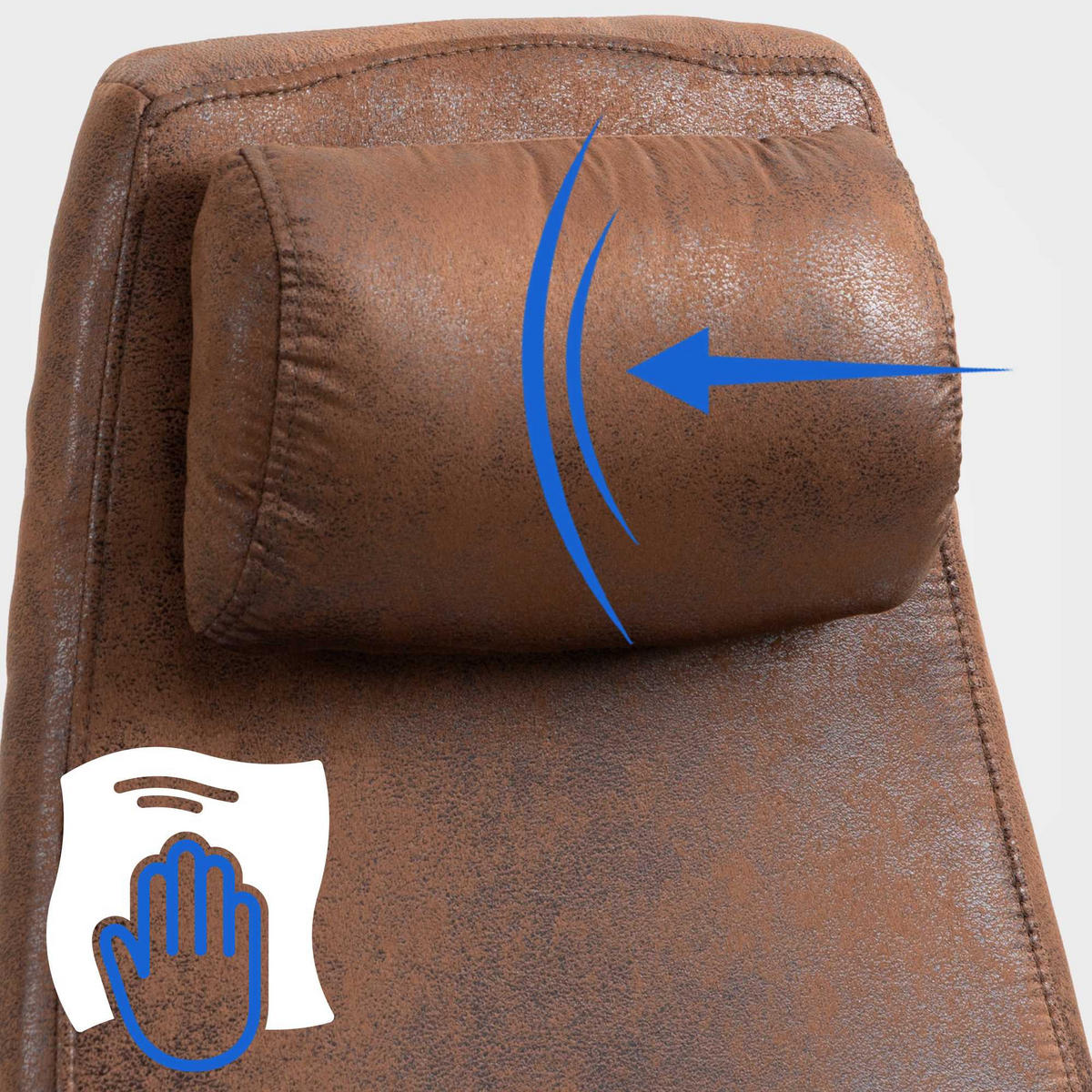 CHEFSESSEL Lederlook Cognac - Cognac/Schwarz, Textil/Metall (62/127/66cm) - CLP