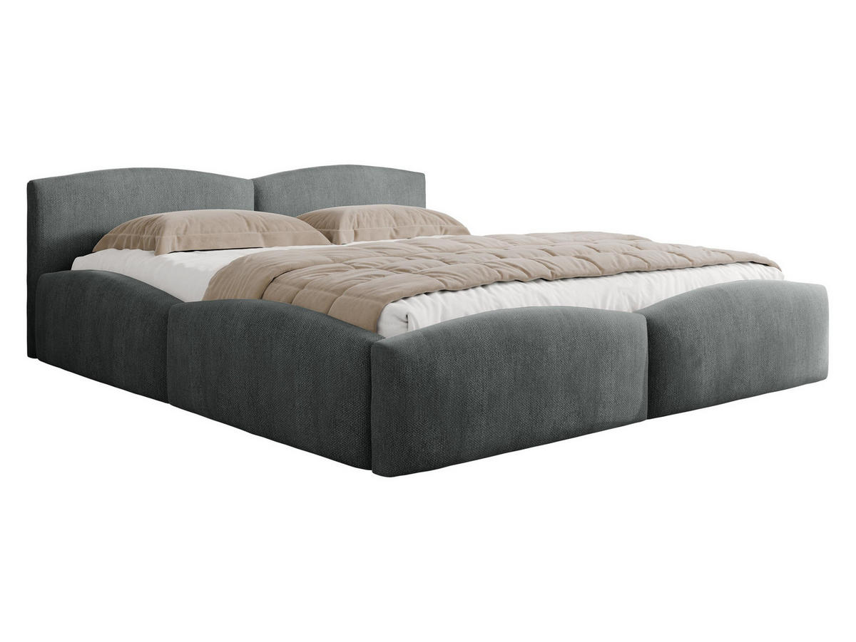 POLSTERBETT Mirala - Eichefarben/Grau, Holz/Textil (140/200cm) - MIRJAN24