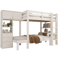 ETAGENBETT 90/200 cm Weiß mit LED-Nachtlicht und Stauraum - Weiß, Holzwerkstoff (90/200cm) - MIVRAY