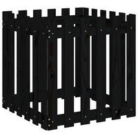 PFLANZKÜBEL Lattenzaun-Design Schwarz 60x60x60 cm Kiefernholz - Schwarz, Holz (60/60/60cm)